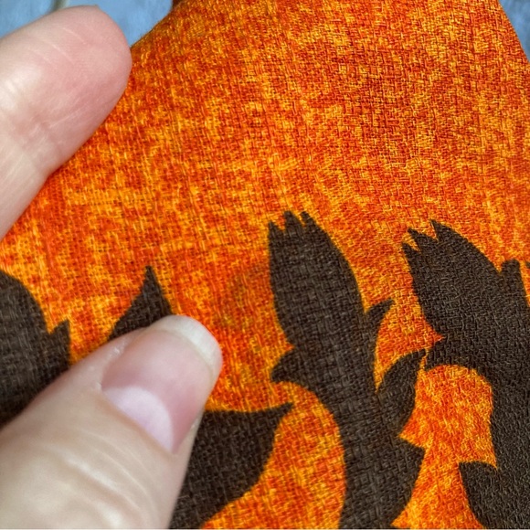 Vintage 70s Hawaiian dress BG’s fashions maxi bold orange floral print Small - Picture 15 of 16